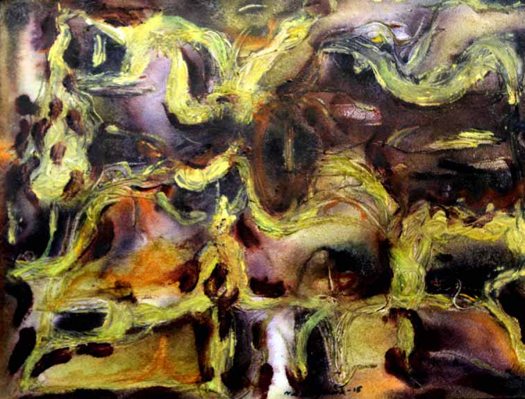 screams of solitude by NARAYANAN NAMBOODIRI - Painting - Abstract Art ...